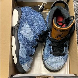 Jordan 6 Retro (TD) Washed Denim Black Sail 9